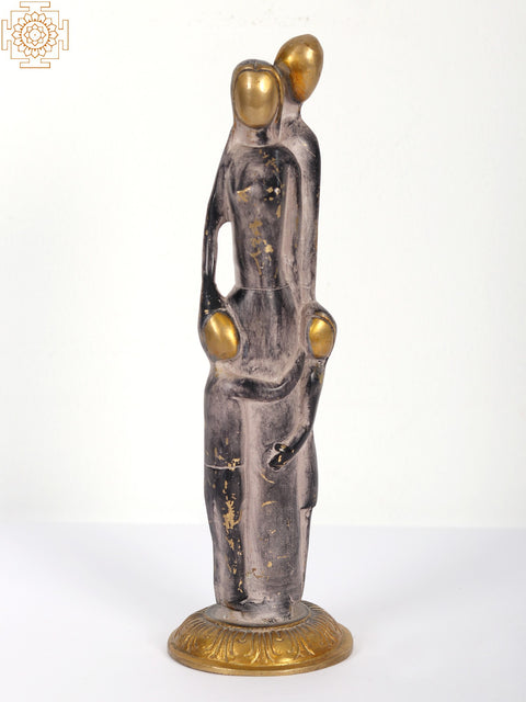 11" Sweet Family with Brass Sculpture