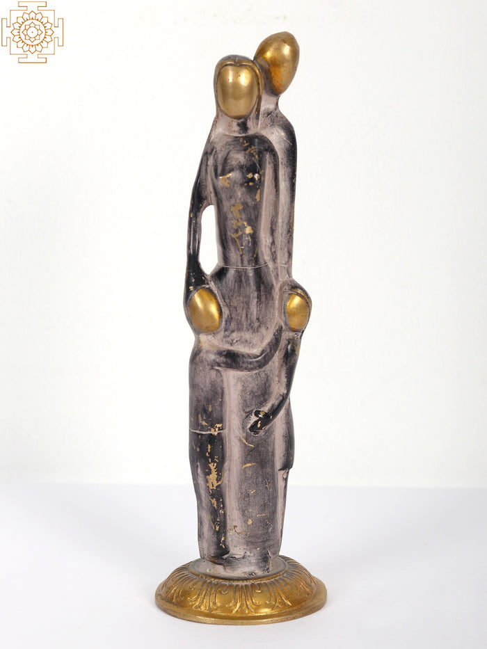 11" Sweet Family Handmade Brass Sculpture