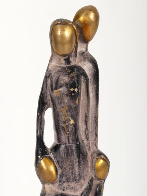 11" Sweet Family with Brass Sculpture