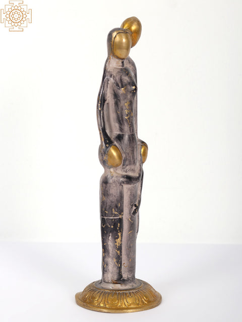 11" Sweet Family with Brass Sculpture