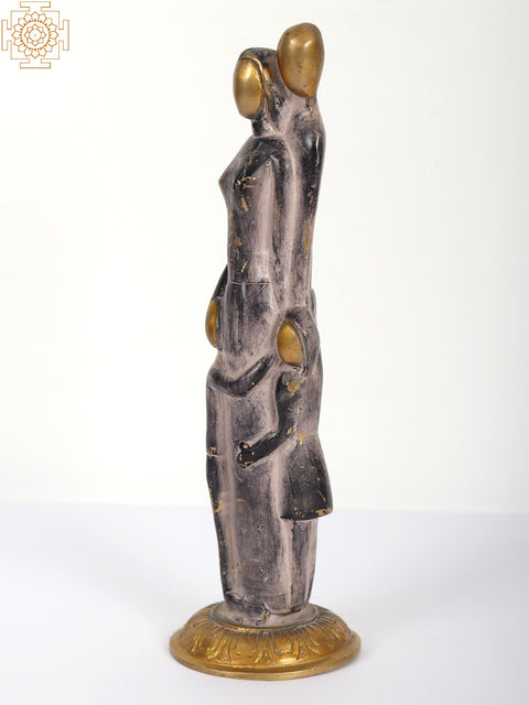 11" Sweet Family with Brass Sculpture