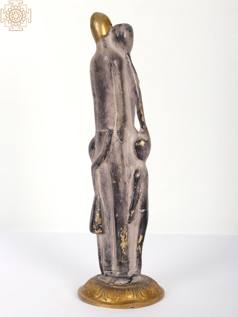 11" Sweet Family with Brass Sculpture