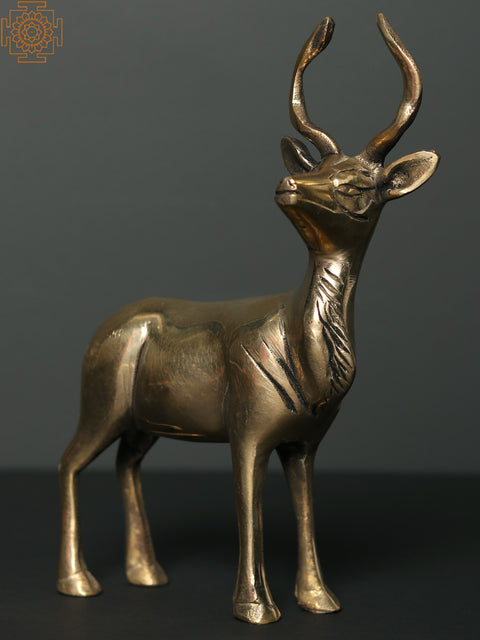 7" Brass Deer Statue | Home Altar Decor