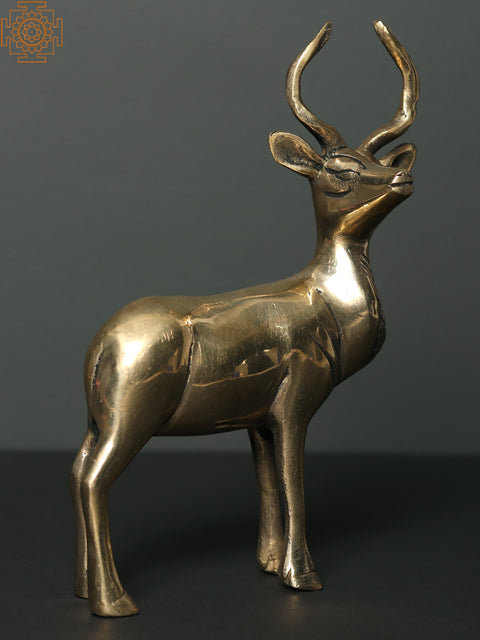 7" Brass Deer Statue | Home Altar Decor