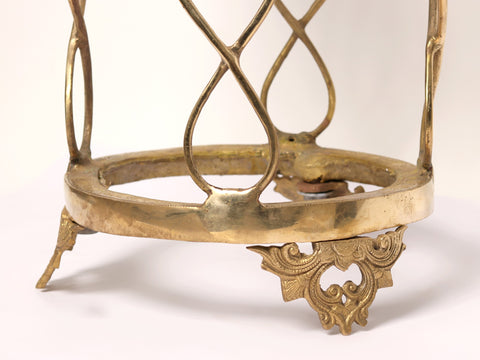 19" Brass Designer Pedestal with Hanging Bells