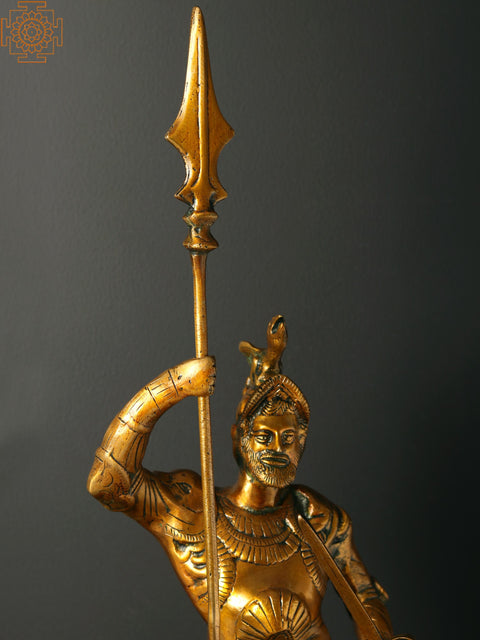 30" Brass Roman Warrior Statue | Home Decor