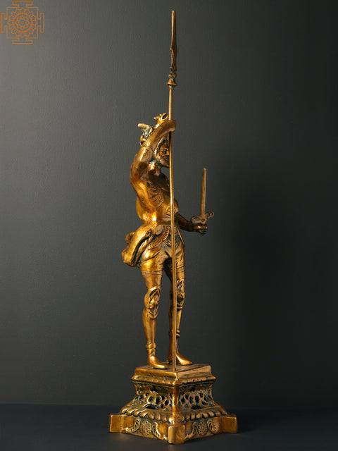 30" Brass Roman Warrior Statue | Home Decor