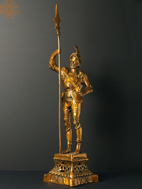 30" Brass Roman Warrior Statue | Home Decor
