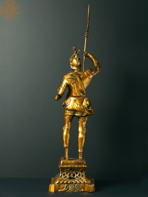30" Brass Roman Warrior Statue | Home Decor