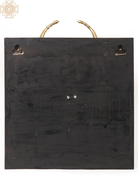 23" Bull Head in Brass | Wooden Wall Hanging Frame