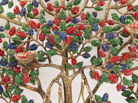 30" Brass Bodhi Tree With Inlay Work | Wall Hanging | Wall Decor