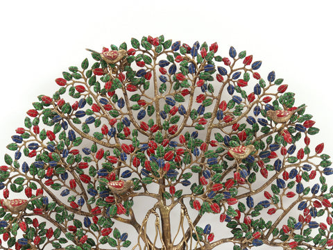 30" Brass Bodhi Tree With Inlay Work | Wall Hanging | Wall Decor