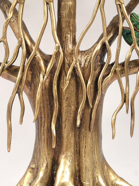 30" Brass Bodhi Tree With Inlay Work | Wall Hanging | Wall Decor
