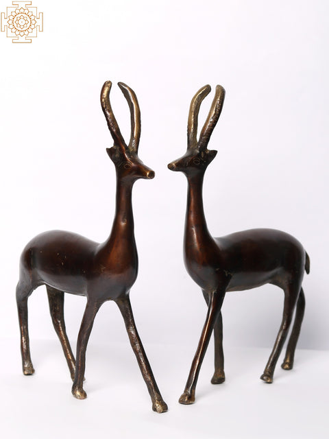 9" Brass Pair of Deer | Home Decor