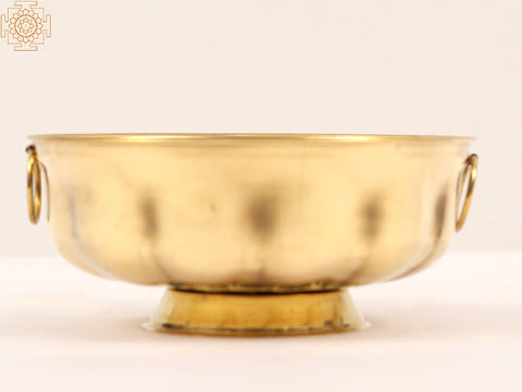 6" Light Weight Brass Plain Design Urli with Handle