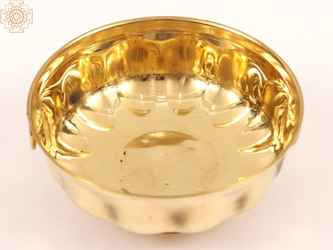 6" Light Weight Brass Plain Design Urli with Handle