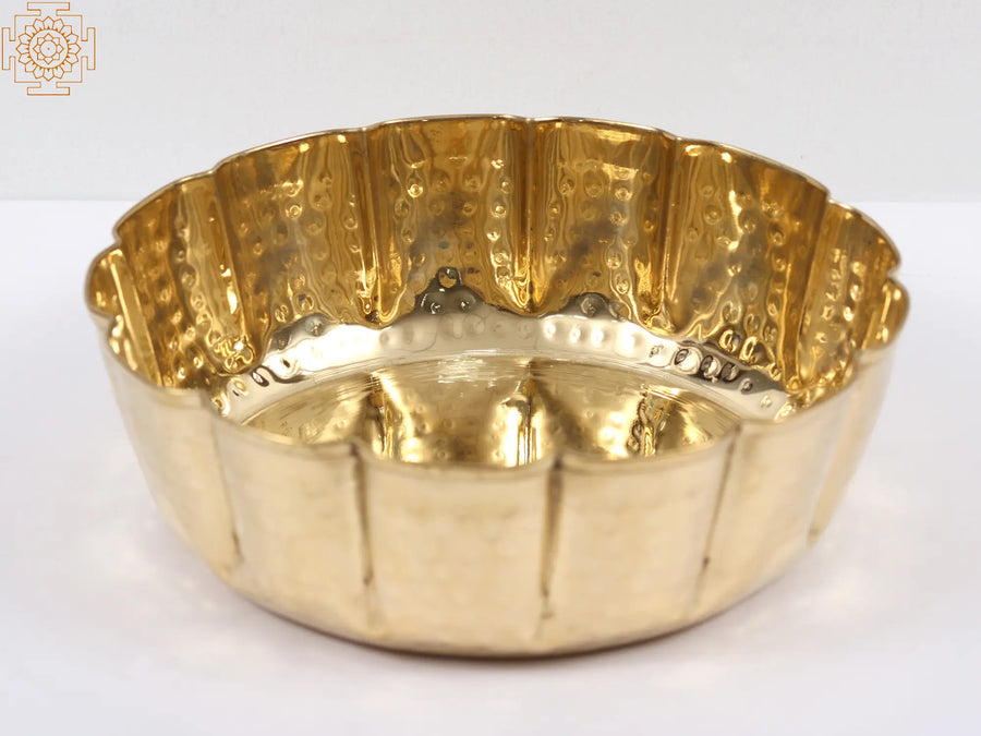 Decorative Brass Urli Bowl Handmade Home Decor Accent