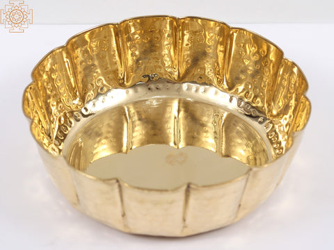 Decorative Brass Deep Urli | Handmade Brass Bowl for Home Decor