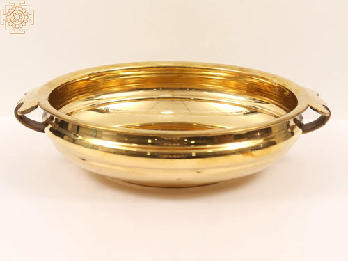 Brass Urli with Handle - Handmade Home Decor Bowl