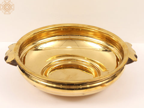 Brass Plain Design Urli with Handle