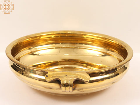 Brass Plain Design Urli with Handle