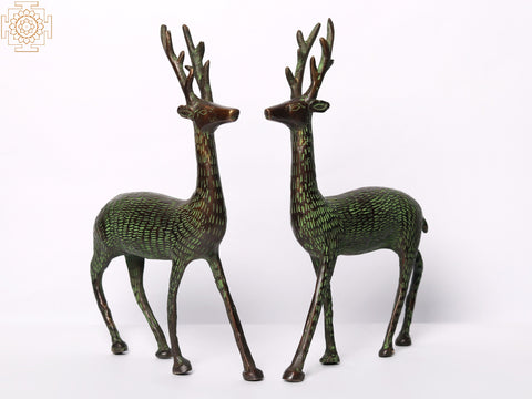 8" Brass Pair of Deer | Home Decor