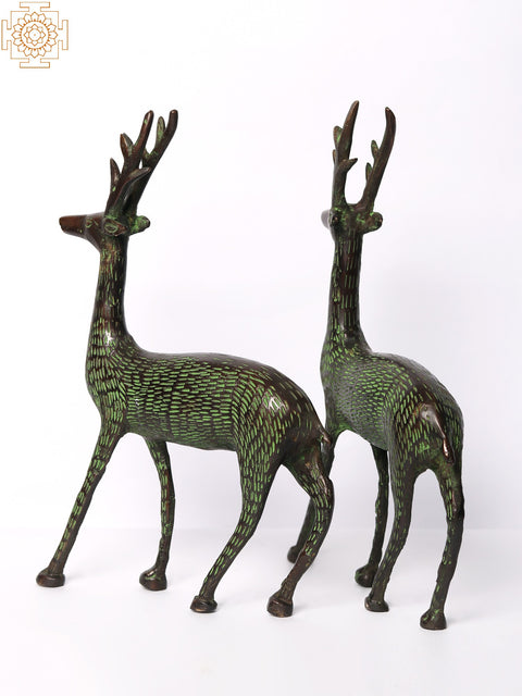 8" Brass Pair of Deer | Home Decor