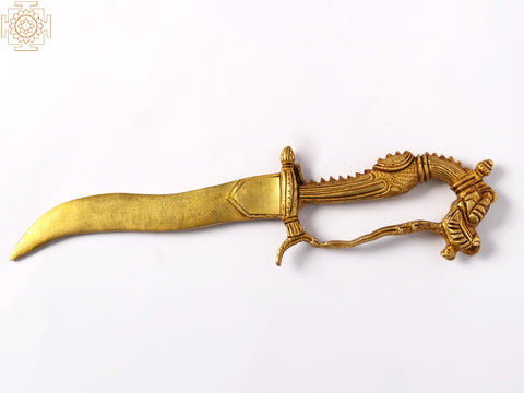 9" Brass Makar Yali Design Dagger