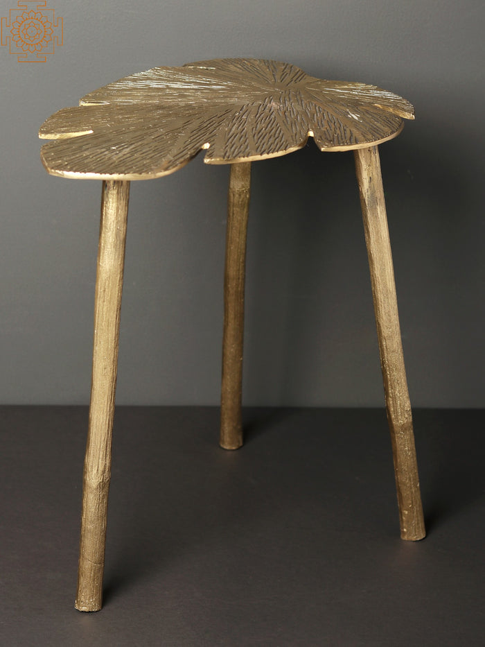 15" Brass Side Table Home Decor