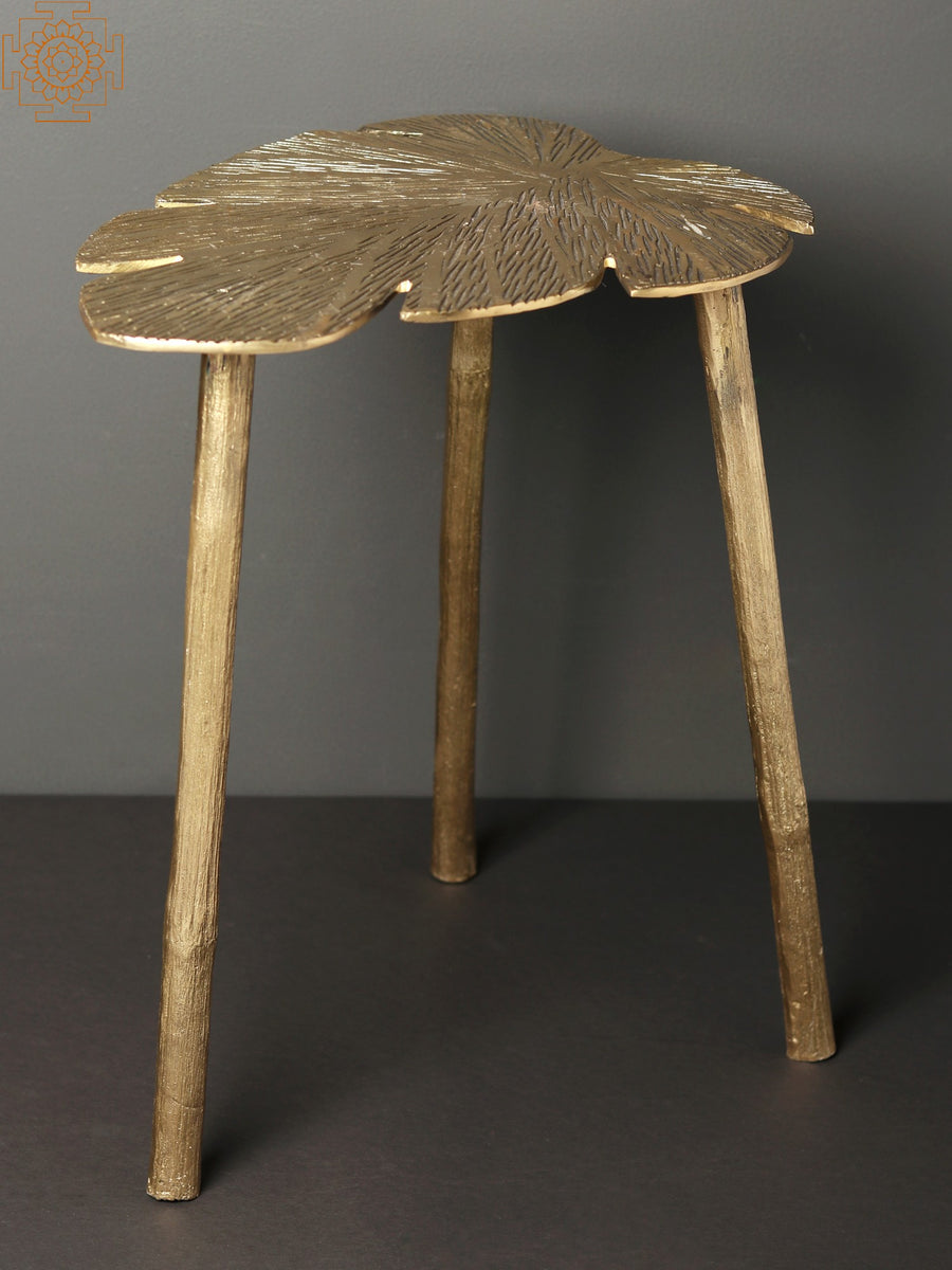 15" Brass Side Table Home Decor