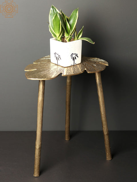 15" Brass Side Table for Living Room