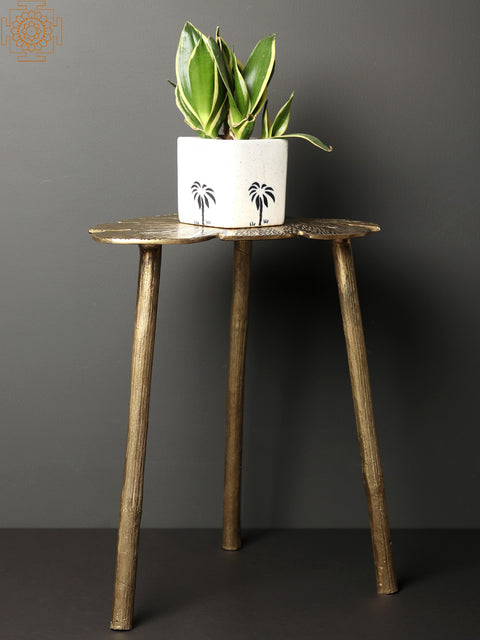 15" Brass Side Table for Living Room