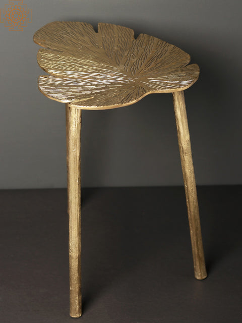 15" Brass Side Table for Living Room