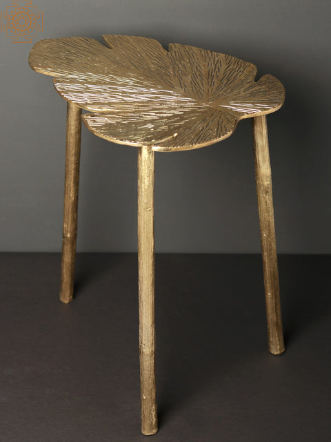 15" Brass Side Table for Living Room