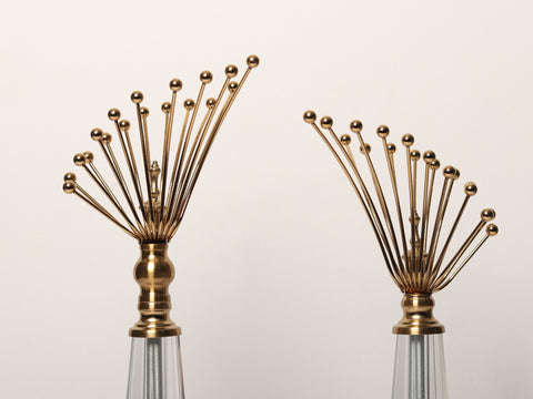 18" Brass and Glass Art Deco Pair (Set of 2)
