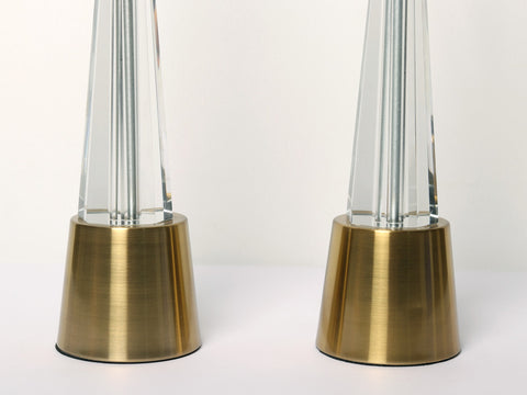 18" Brass and Glass Art Deco Pair (Set of 2)