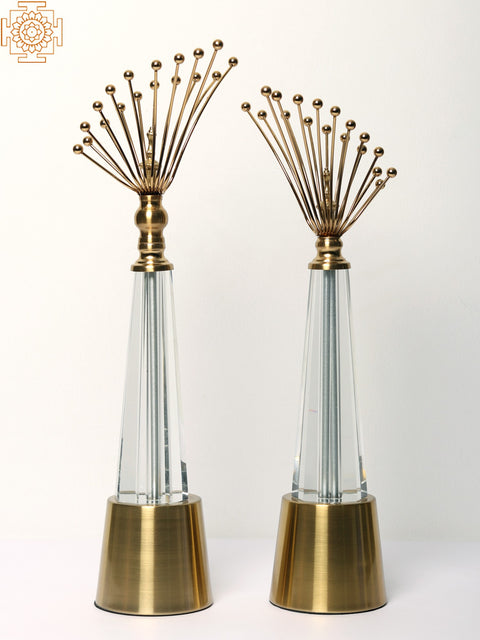 18" Brass and Glass Art Deco Pair (Set of 2)