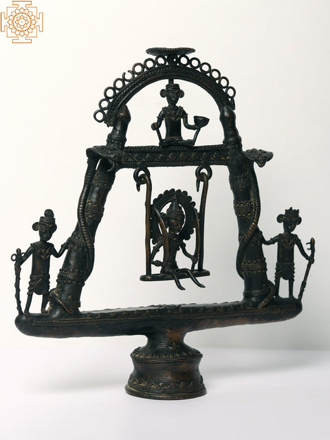 13" Brass Tribal Swing with Candle Holder