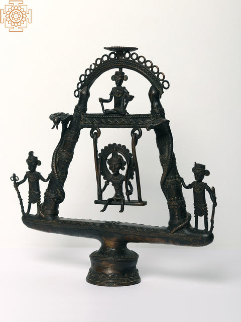 13" Brass Tribal Swing with Candle Holder