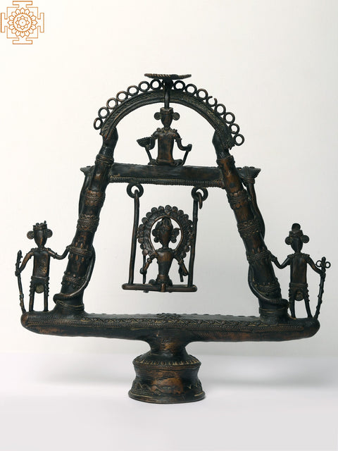 13" Brass Tribal Swing with Candle Holder