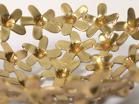 11" Brass Flower Design Fruit Bowl