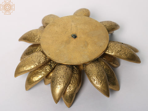 6" Brass Lotus Design Tealight Candle Holder