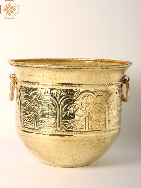 Brass Floral Design Planter (Multiple Sizes)