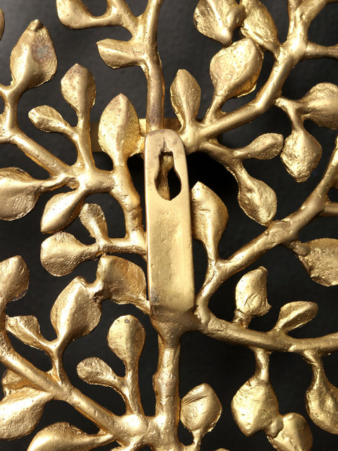 17" Brass Wall Hanging Tree Candle Holder | Home Decor