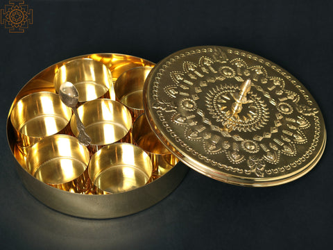 8" Fine Quality Brass Masala Box