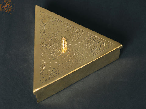 7" Trigonal Brass Masala Box