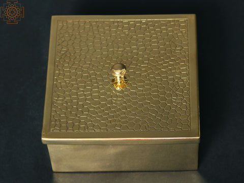 6" Square Brass Masala Box