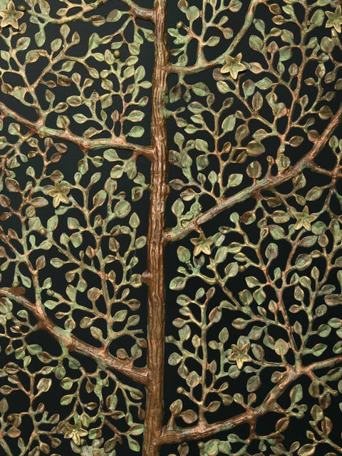 48" Beautiful Brass Leaf Design Tree with Marble Base