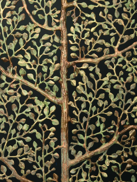 48" Beautiful Brass Leaf Design Tree with Marble Base