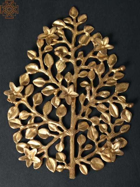 Brass Leaf-Shaped Tree | Wall Hanging Decor